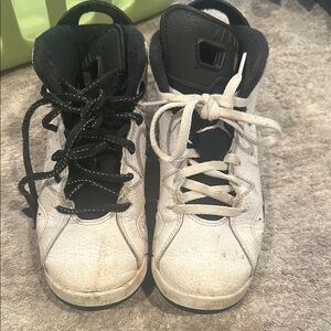 Kids White and Black Athletic Shoes